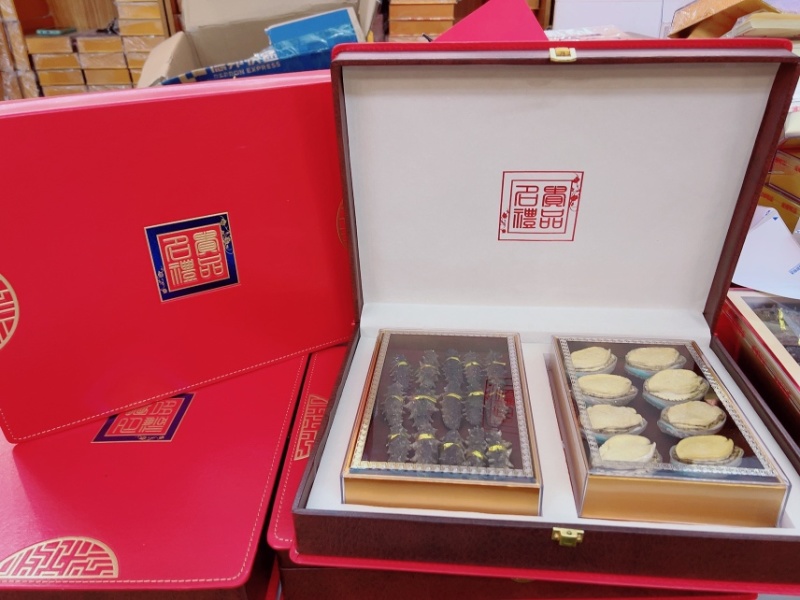 海参鲍鱼双拼礼盒年货过节滋补品礼盒鲍鱼干海参干礼盒