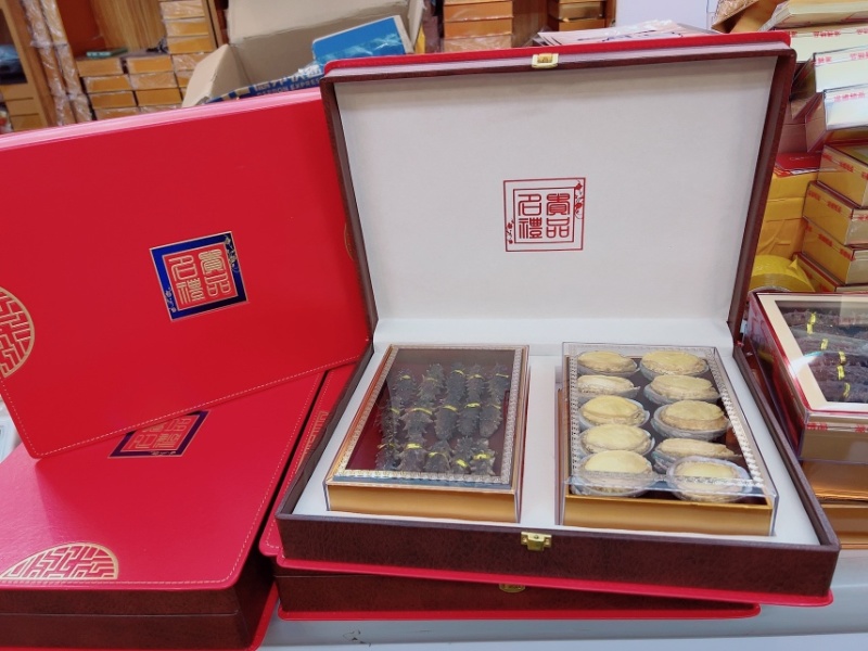 海参鲍鱼双拼礼盒年货过节滋补品礼盒鲍鱼干海参干礼盒