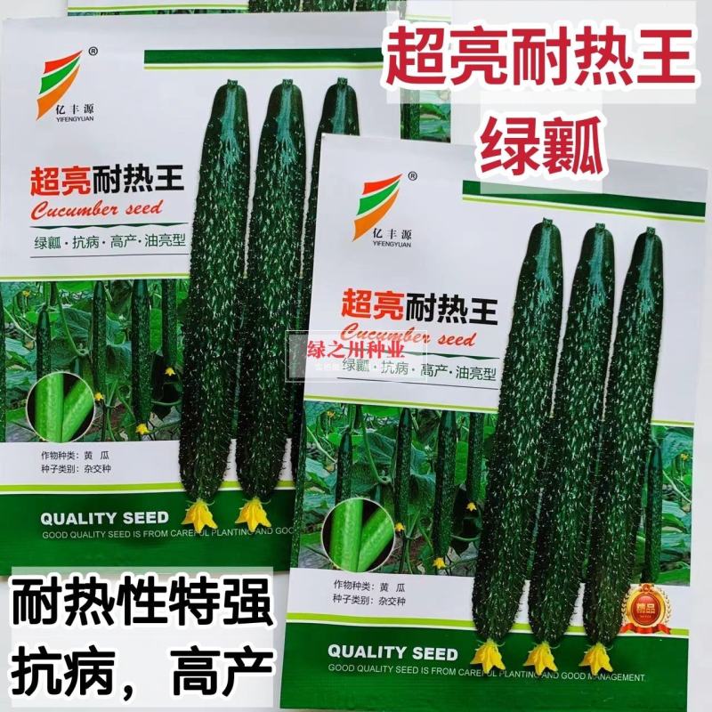 绿瓤超亮耐热王黄瓜种子油亮型黄瓜韩国引进杂交春夏秋种植