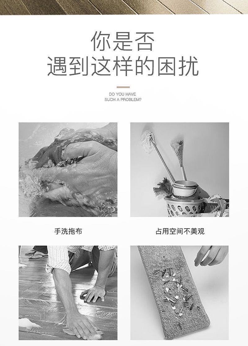 带轮双驱动拖把桶旋转不锈钢甩干墩布家用拖布免手洗干湿两用