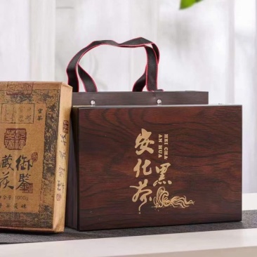 安化黑茶正宗陈年金花砖一级黑茶毛茶礼盒装醇香1000克