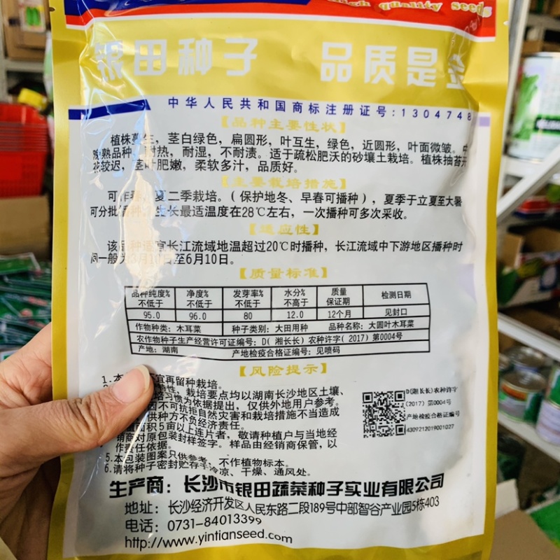 银田大叶木耳菜种子耐热耐湿四季蔬菜种子茎叶肥嫩基地专用
