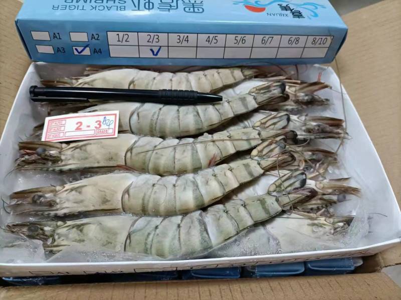 草虾/黑虎虾，货源充足，价格略有涨幅，650g*6盒
