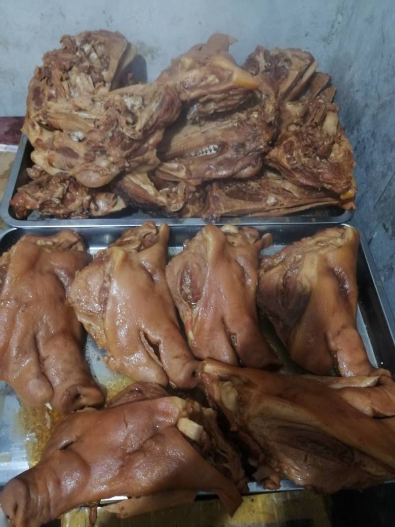 全熟猪头肉纯干货无水分散装每天现煮！剔骨、淸煮、不剔骨