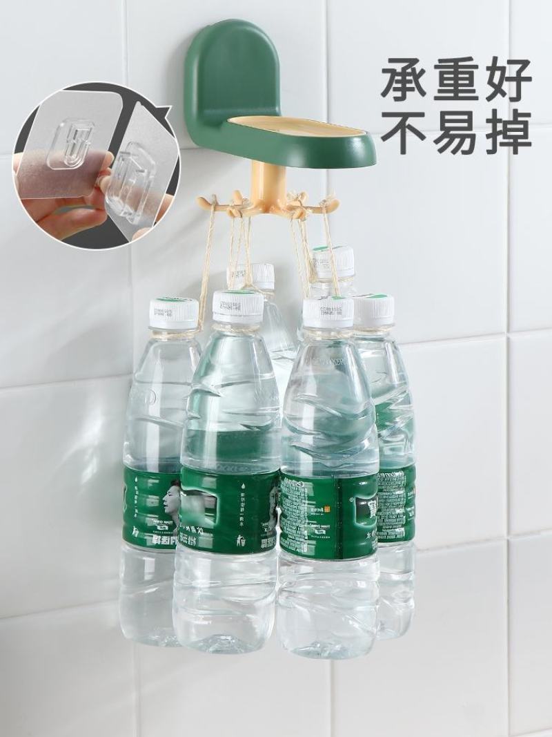 强力子母扣墙面免打孔卡扣透明排插固定器家用粘贴挂钩路由器