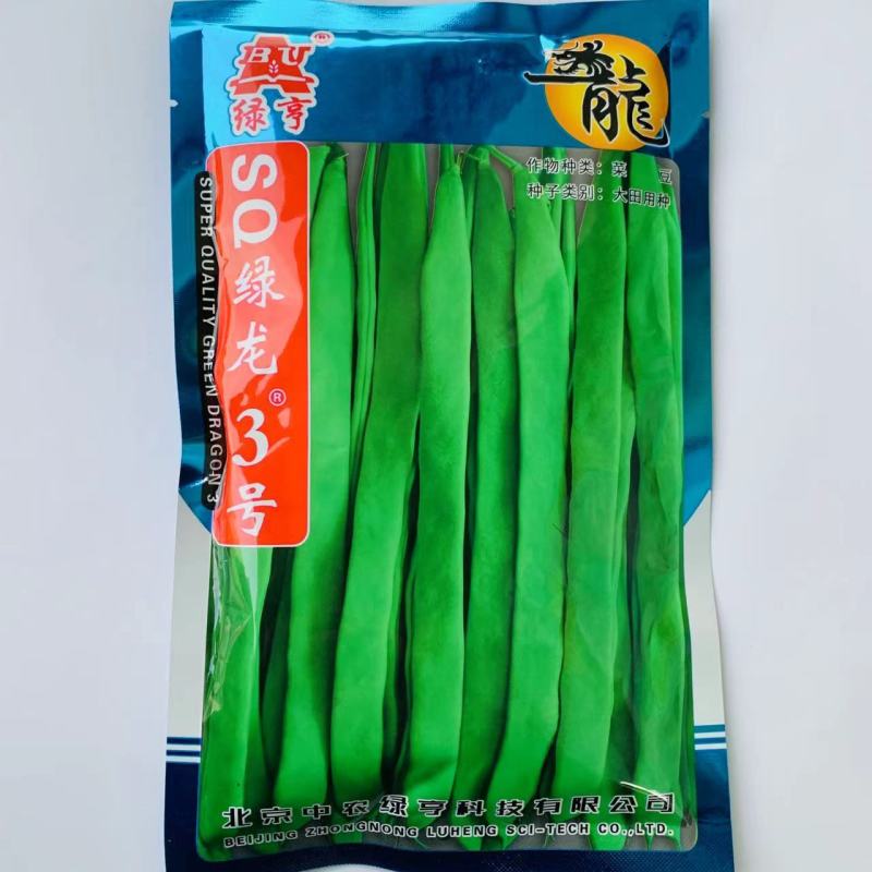 绿龙3号宽扁架豆种子绿色四季豆种子荚长肉厚无筋糯爽架豆