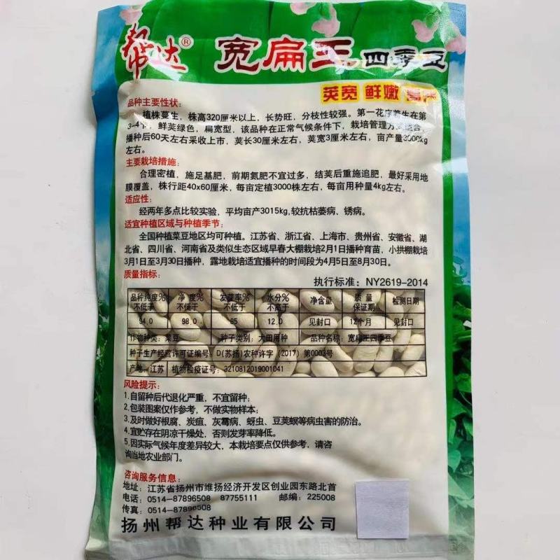 绿龙3号宽扁架豆种子绿色四季豆种子荚长肉厚无筋糯爽架豆