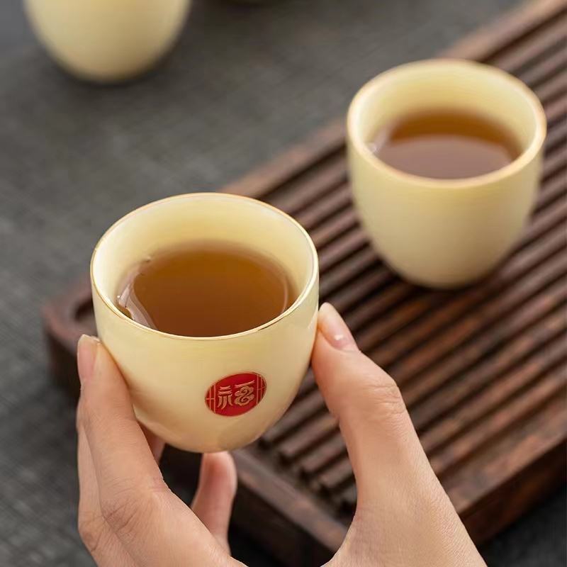 宝石黄《鸿福齐天》羊脂玉24ｋ金纯手工制作
