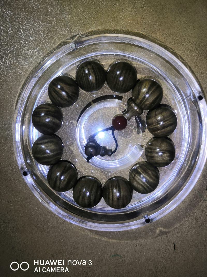 金丝楠阴沉木满水波手串2.0