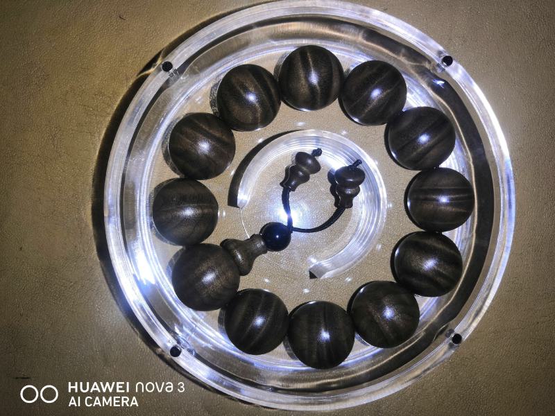 金丝楠阴沉木满水波手串2.0