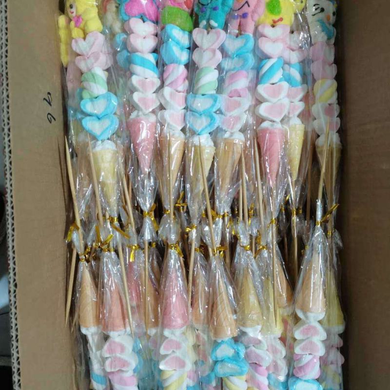 卡通网红棉花糖串串软糖棒棒糖超市夜市地摊整箱包邮