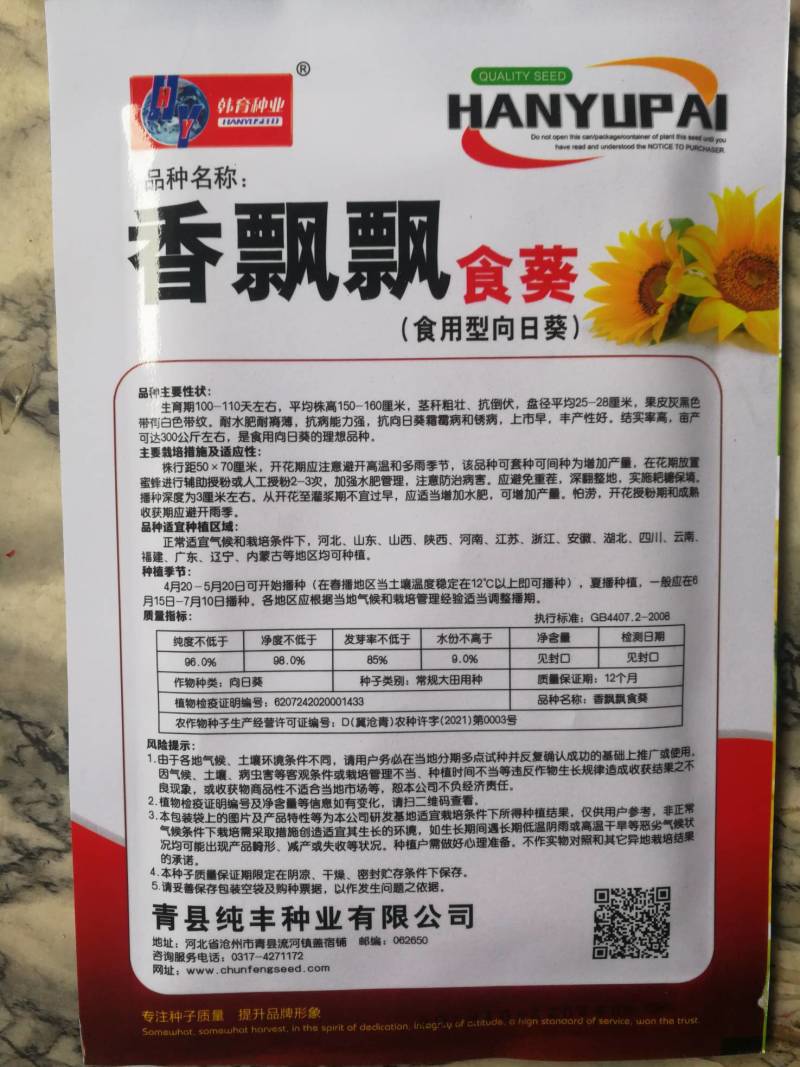 番飘飘食葵茎秆粗壮抗倒伏抗病能力强上市早丰产性好结实率高