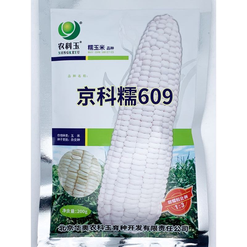 农科玉京科糯609白甜糯玉米种子绿皮大棒鲜甜糯366玉米