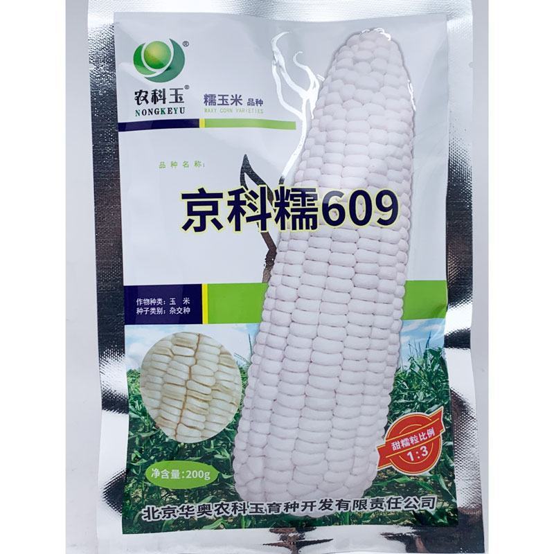 农科玉京科糯609白甜糯玉米种子绿皮大棒鲜甜糯366玉米