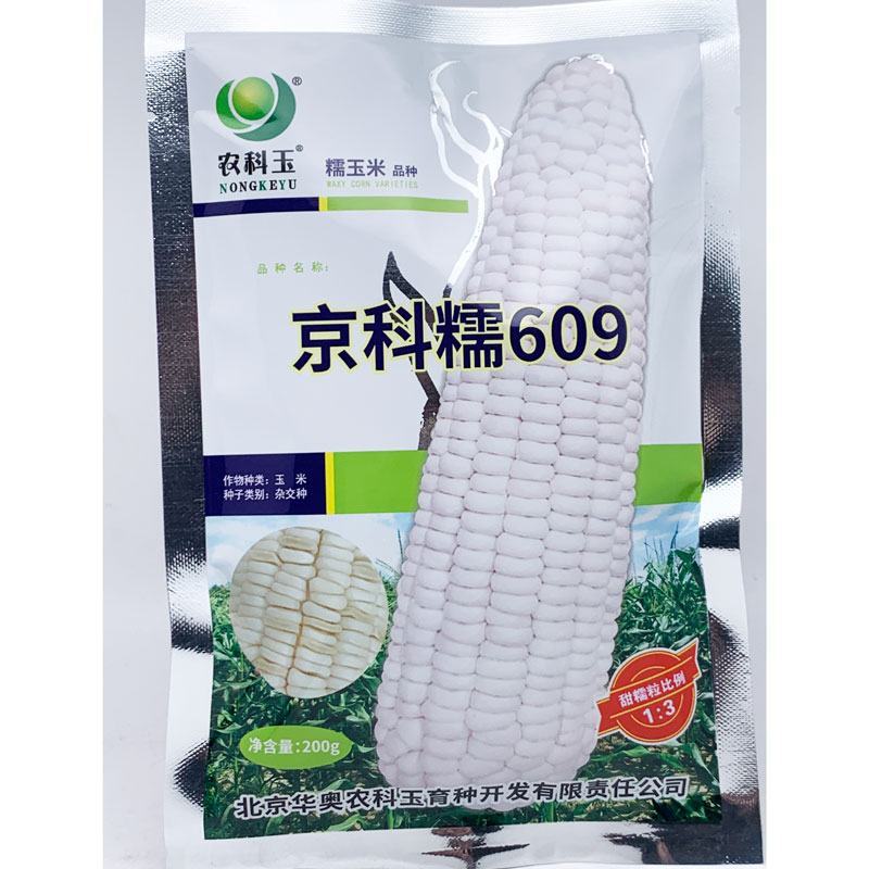 农科玉京科糯609白甜糯玉米种子绿皮大棒鲜甜糯366玉米