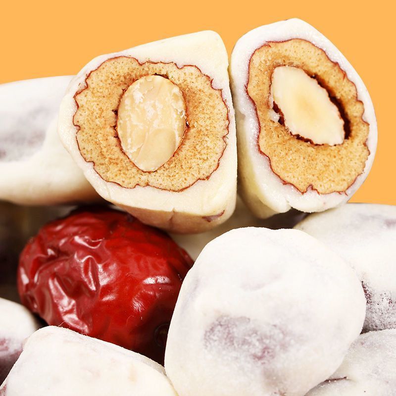 网红奶枣巴旦木杏仁夹心儿童老人孕妇休闲零食奶酪枣坚果包邮