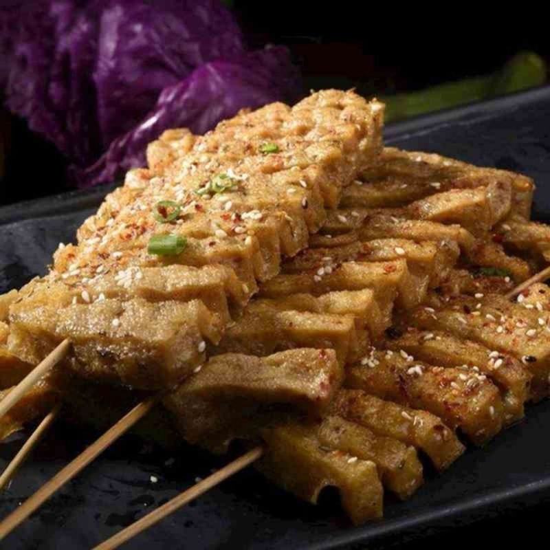 冷冻豆腐串100/包烧烤串豆串兰花干豆腐关东煮麻辣烫商用