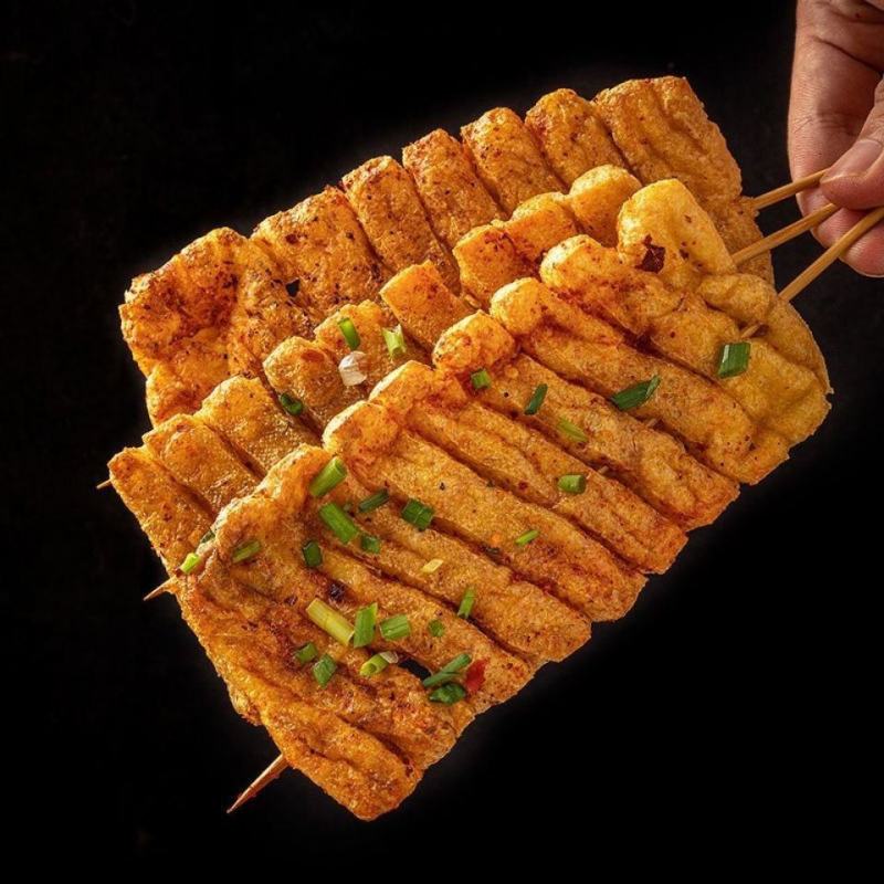 冷冻豆腐串100/包烧烤串豆串兰花干豆腐关东煮麻辣烫商用
