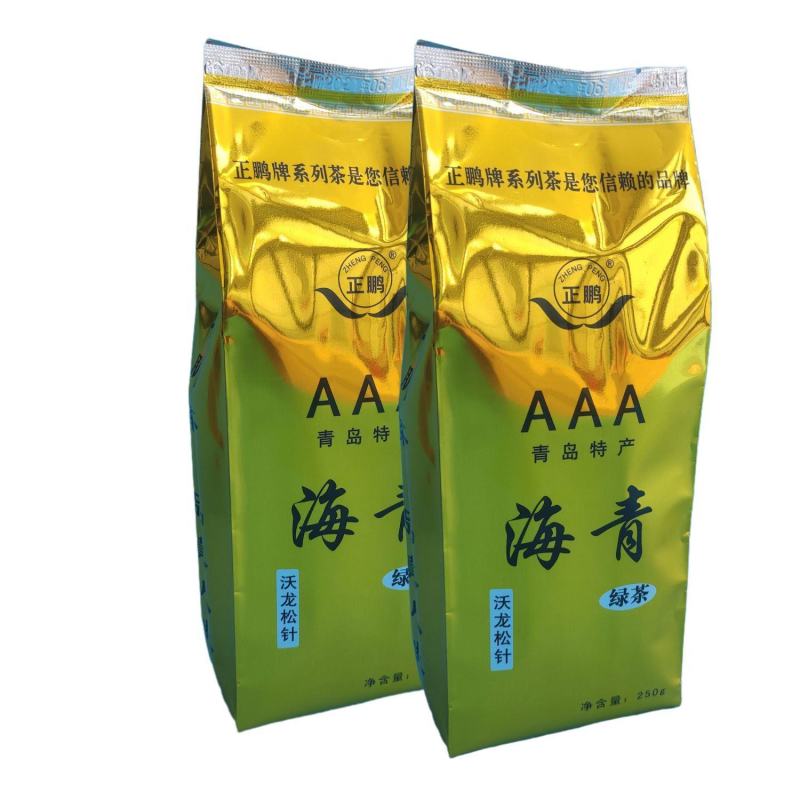 海青绿茶茶叶新茶袋装炒青山东青岛日照豌豆香