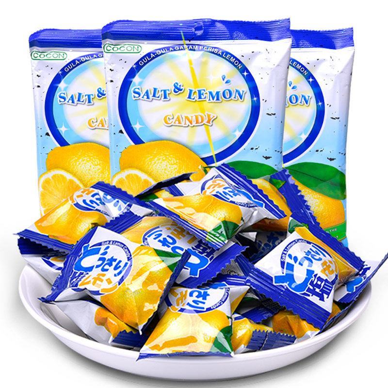 【产地直】可康海盐咸柠檬糖薄荷水果味零食品喜糖果柠檬糖