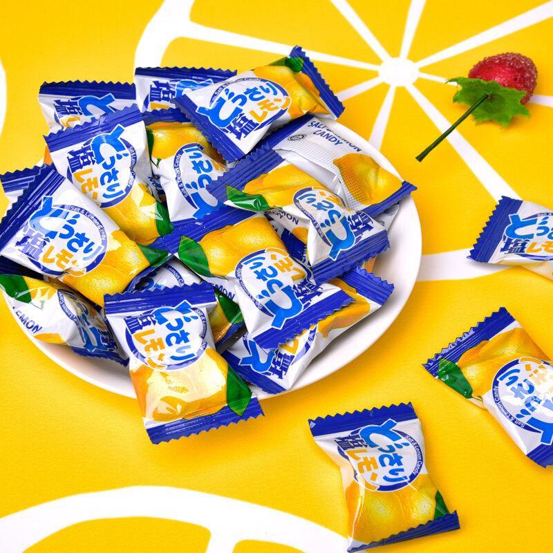 【产地直】可康海盐咸柠檬糖薄荷水果味零食品喜糖果柠檬糖