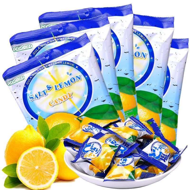 【产地直】可康海盐咸柠檬糖薄荷水果味零食品喜糖果柠檬糖
