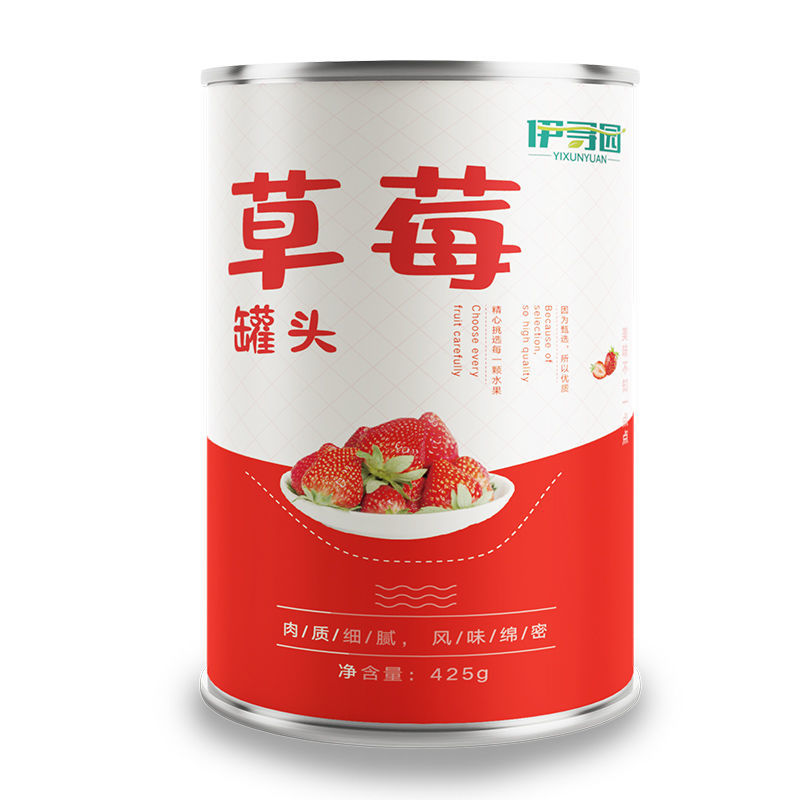 伊寻园草莓罐头新鲜糖水水果罐头混合6*425克整箱包邮