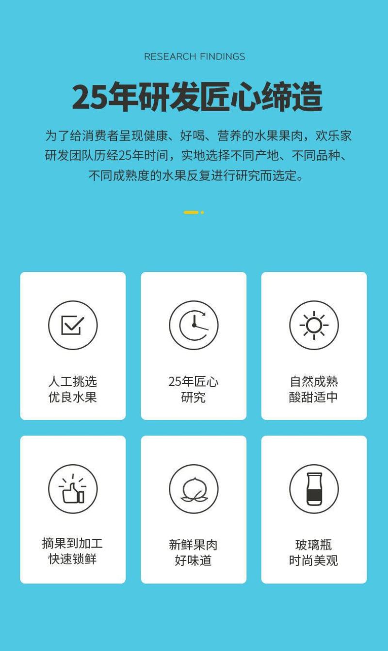 厂家销欢乐家椰果罐头256gX6罐组合混搭水果椰果罐头