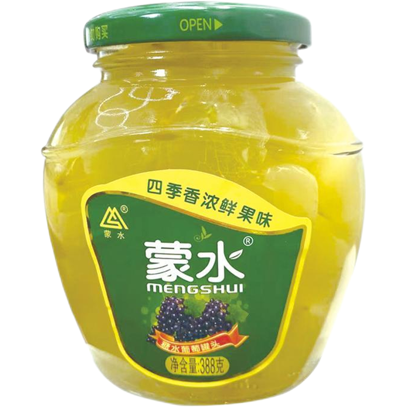 正宗蒙水葡萄388g瓶装糖水罐头新鲜生津葡萄罐头批发包邮