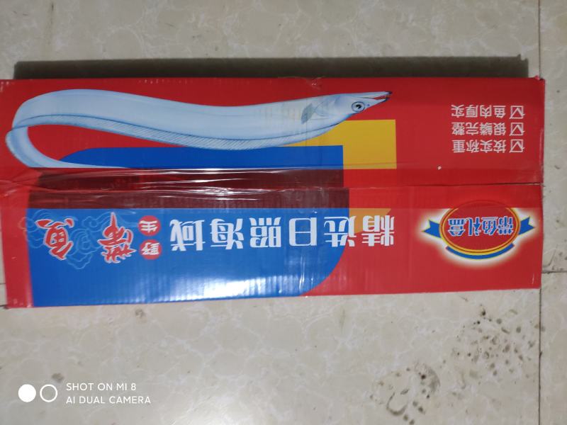 黄海带鱼大量上市了，刚下船的鲜带鱼，味道鲜美。