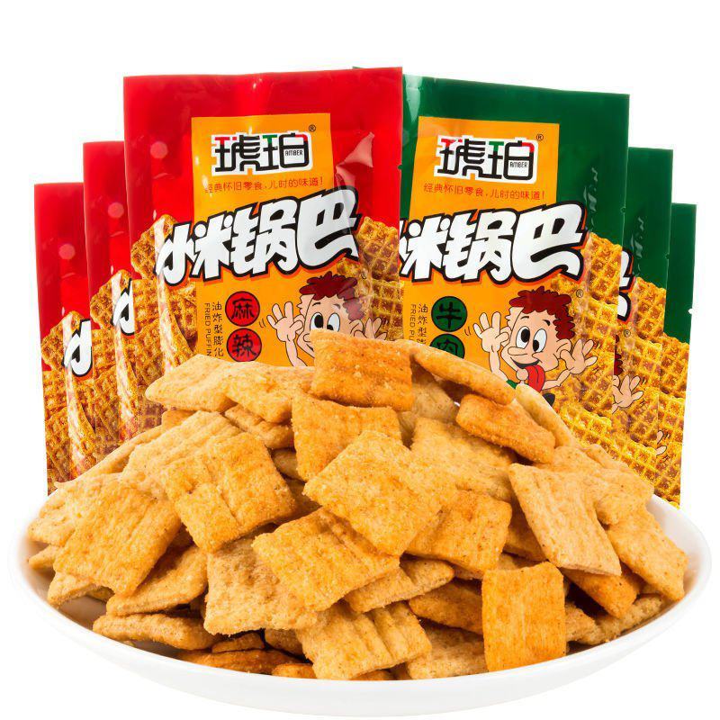 琥珀小米锅巴香脆膨化经典休闲零食粗粮膨化熬夜充饥整箱零食