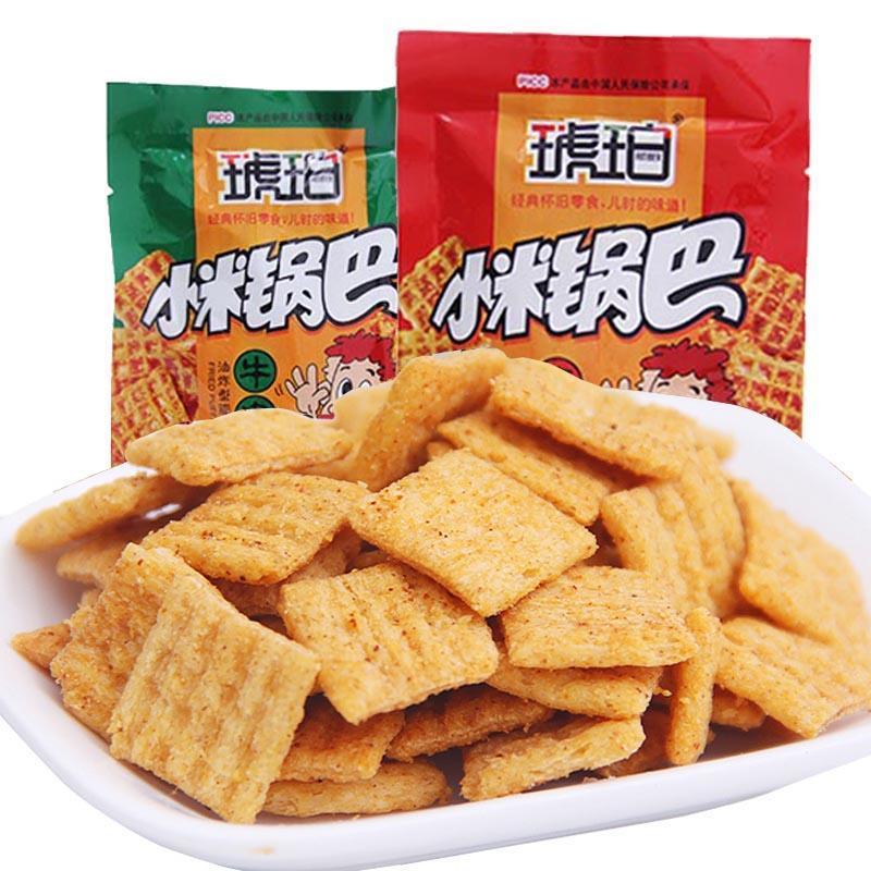 琥珀小米锅巴香脆膨化经典休闲零食粗粮膨化熬夜充饥整箱零食