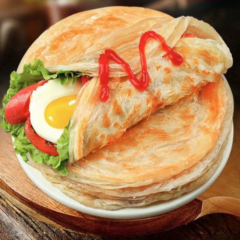 厂家手抓饼原味千层饼大份量商用摆摊50片量贩装包邮