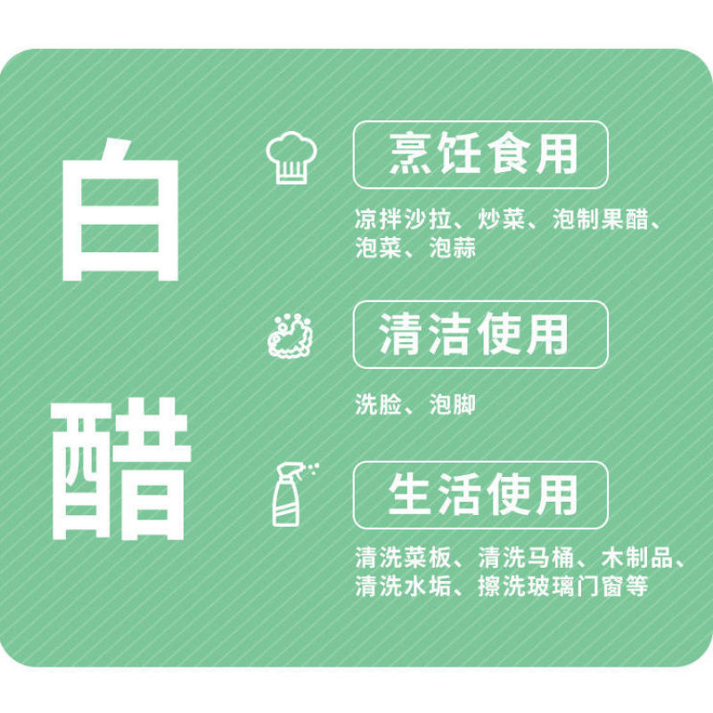 【5斤】特价酿造白醋食用洗脸泡脚批发除垢家用凉拌醋洗菜