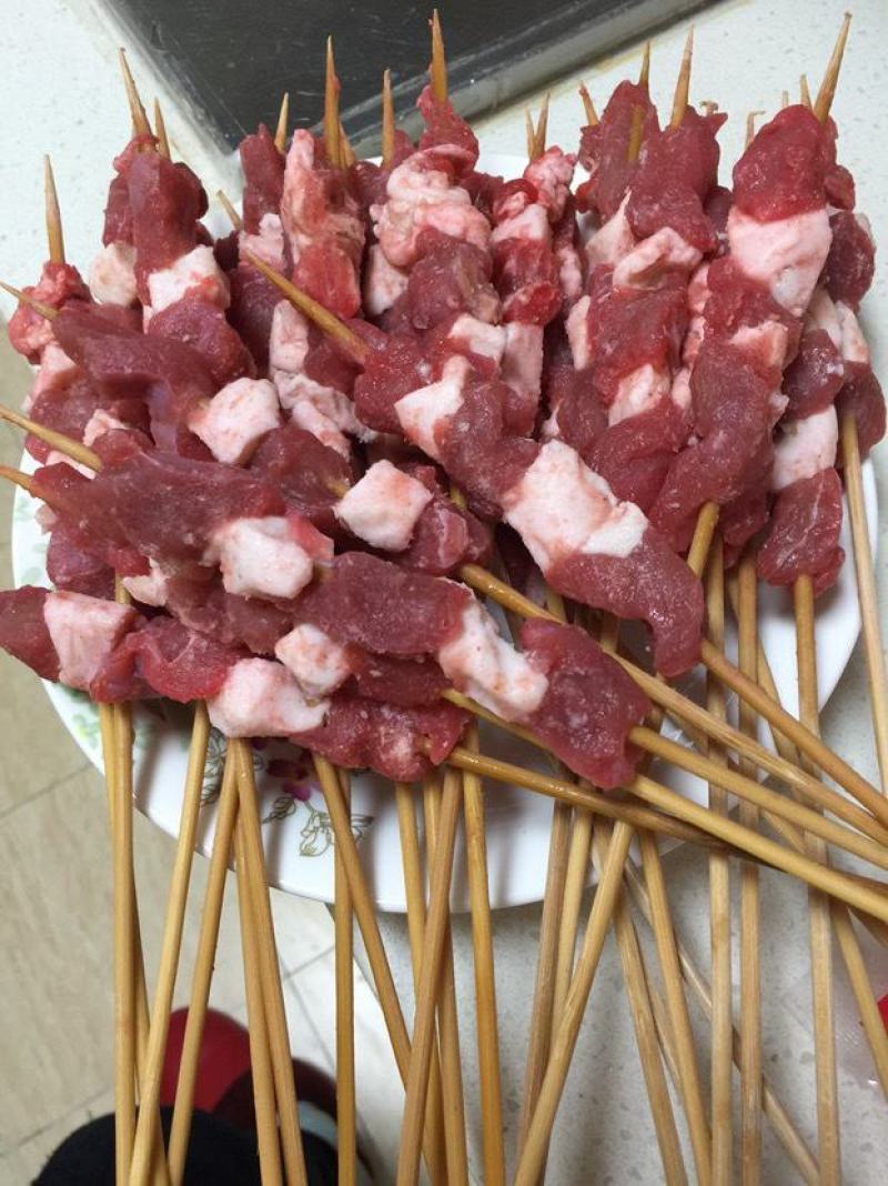 内蒙古羔羊肉串半成品羊肉串大草原板面筋新鲜绵羊大串羊肉串