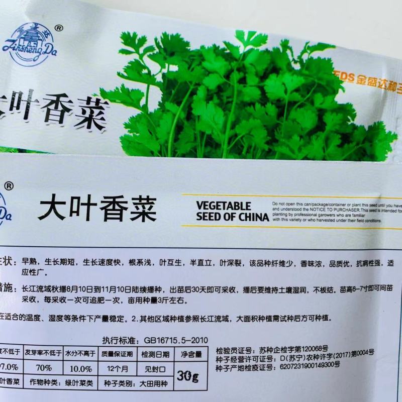 四季香菜种子出苗快香味浓芫荽种籽早熟品种四季蔬菜种子