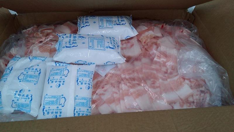 猪肉猪带皮五花肉片毛重18斤带边角料饭店食堂快餐食材