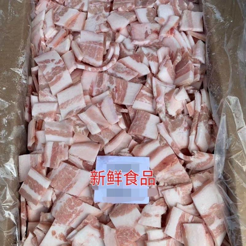 猪肉猪带皮五花肉片毛重18斤带边角料饭店食堂快餐食材