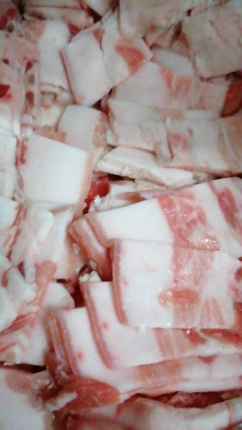猪肉猪带皮五花肉片毛重18斤带边角料饭店食堂快餐食材