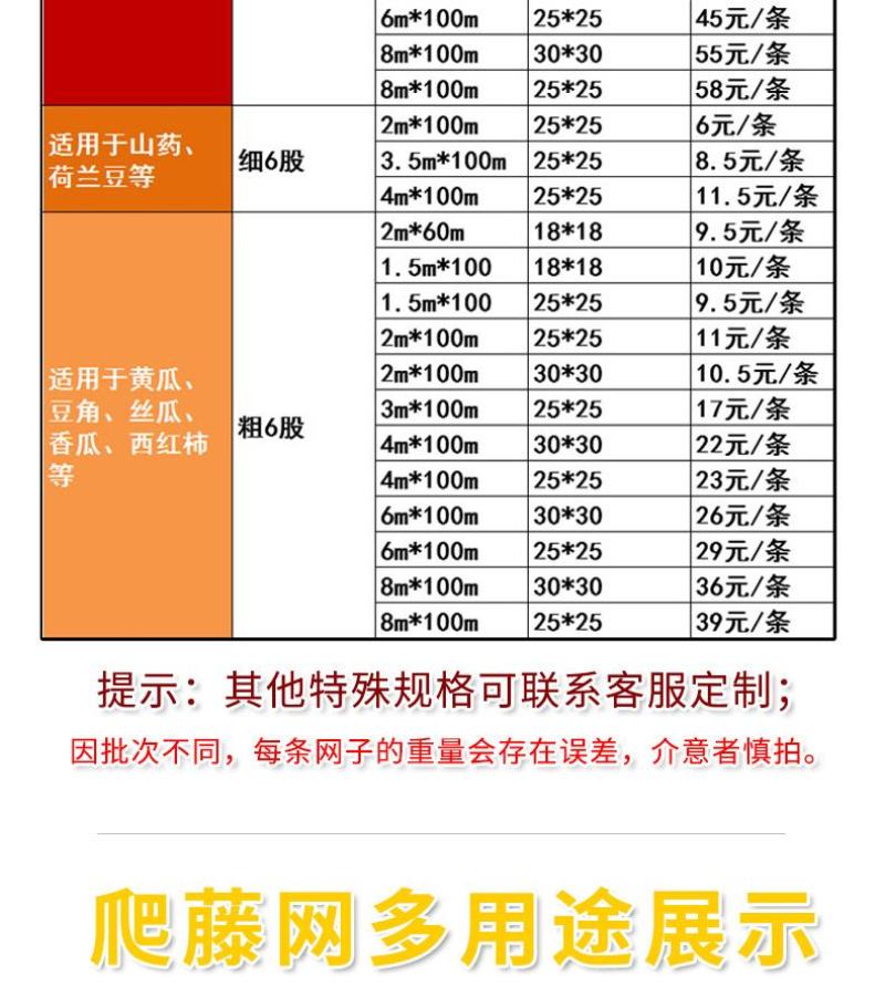 爬藤网种植网加粗抗氧化爬藤网种植网山药长豆角豇豆扁豆芸豆