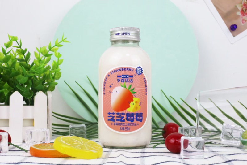 玻璃瓶酸奶芝芝芒芒高品质餐饮爆品果粒酸奶饮品