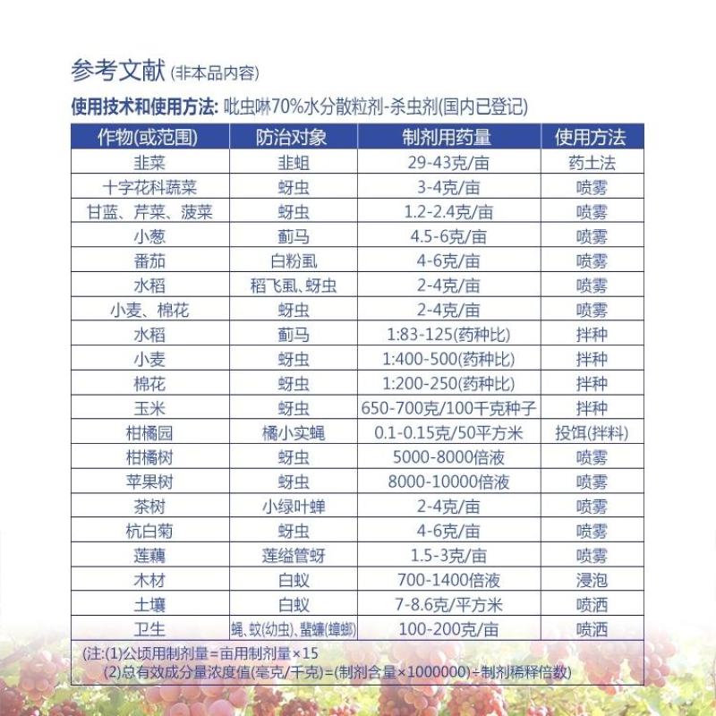70%吡虫啉吡虫林白粉虱蚜虫腻虫飞虱蓟马果树高效农药