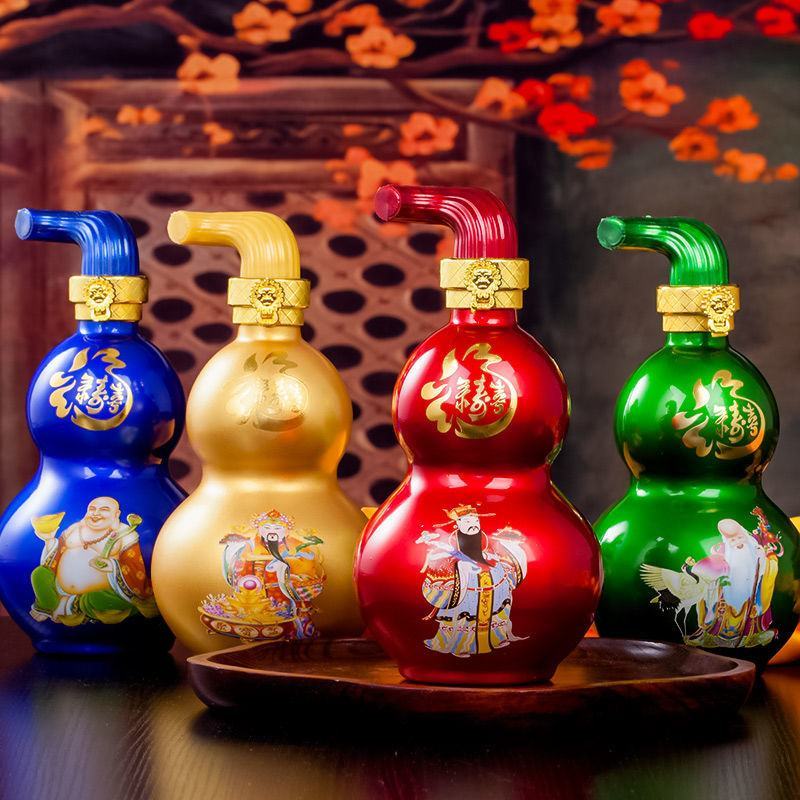 白酒整箱53度清香型纯粮食固态发酵葫芦4瓶礼盒装送礼