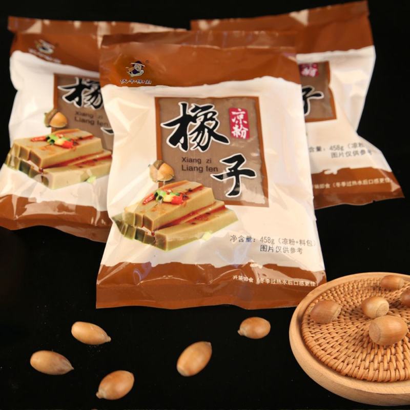 凉粉橡子凉粉即食河南卢氏特产伏牛山特产新鲜橡子凉粉包邮