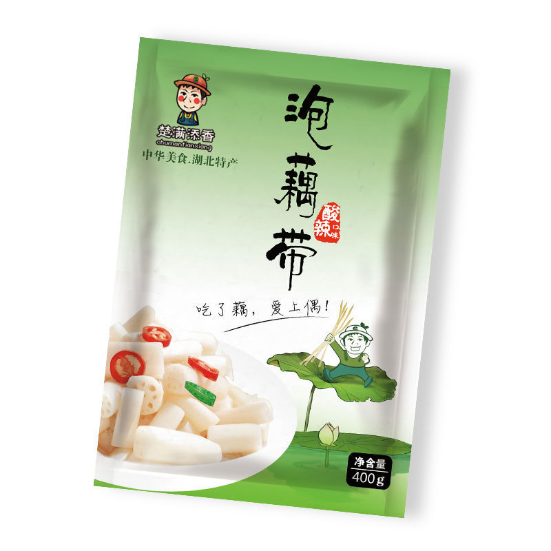 整箱装泡藕带20袋X400克酸辣味泡椒藕带新鲜藕尖泡菜酸