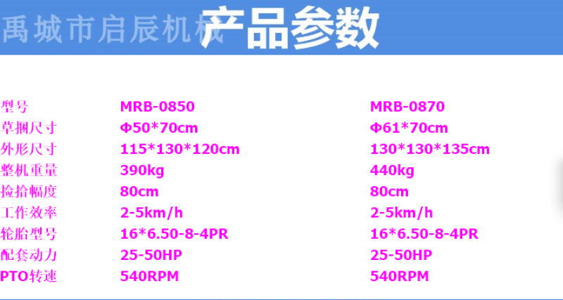 农用四轮拖拉机带的后置秸秆打捆机牧草玉米秸小麦水稻圆