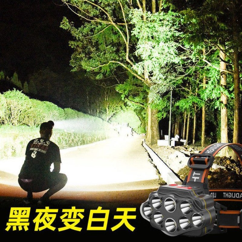 LED头灯强光远射可充电防水超亮头戴式夜钓灯矿灯户外家用