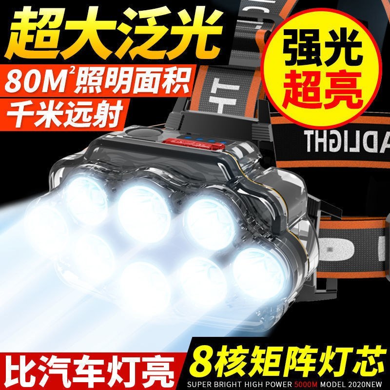 LED头灯强光远射可充电防水超亮头戴式夜钓灯矿灯户外家用