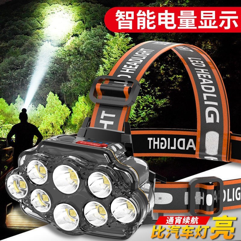 LED头灯强光远射可充电防水超亮头戴式夜钓灯矿灯户外家用