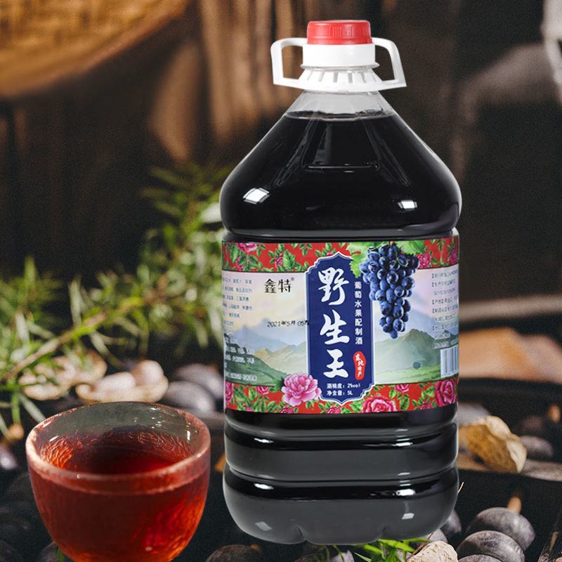 10斤桶装自酿葡萄果酒甜酒大桶装网红酒低度水果配制酒葡萄